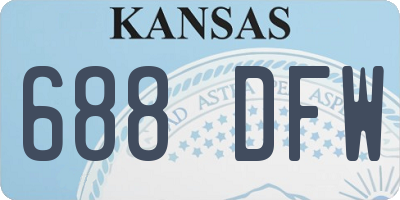 KS license plate 688DFW