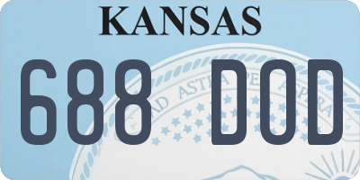 KS license plate 688DOD