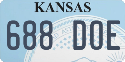KS license plate 688DOE