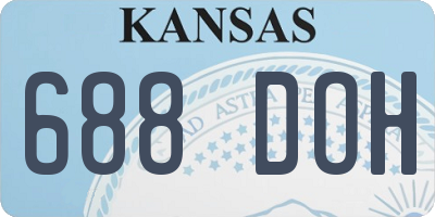 KS license plate 688DOH