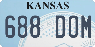 KS license plate 688DOM