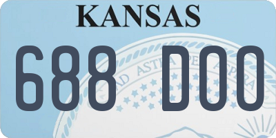 KS license plate 688DOO