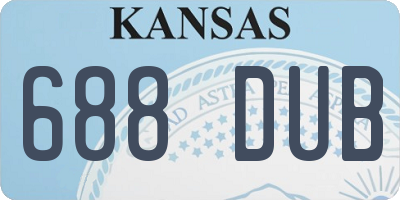 KS license plate 688DUB