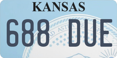 KS license plate 688DUE