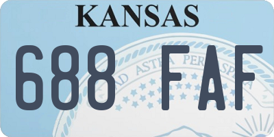 KS license plate 688FAF