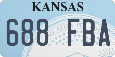 KS license plate 688FBA