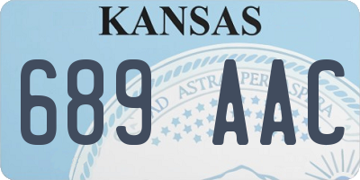 KS license plate 689AAC