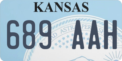 KS license plate 689AAH