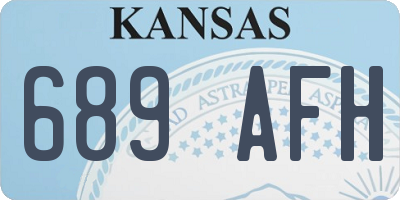 KS license plate 689AFH