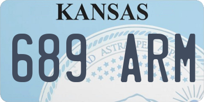 KS license plate 689ARM