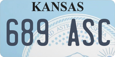 KS license plate 689ASC