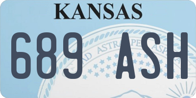 KS license plate 689ASH
