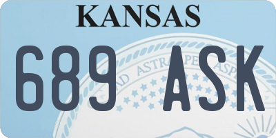 KS license plate 689ASK