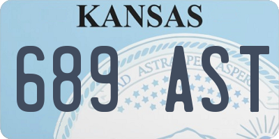 KS license plate 689AST