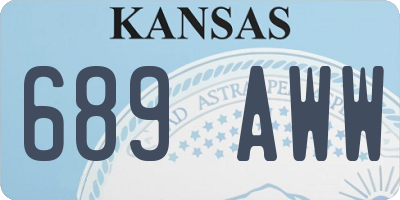 KS license plate 689AWW