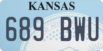 KS license plate 689BWU