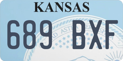 KS license plate 689BXF