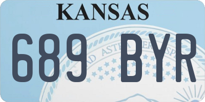 KS license plate 689BYR