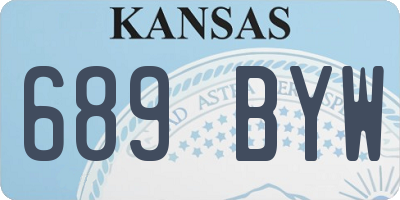 KS license plate 689BYW