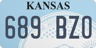 KS license plate 689BZO