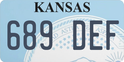 KS license plate 689DEF
