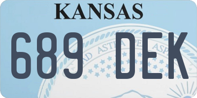 KS license plate 689DEK
