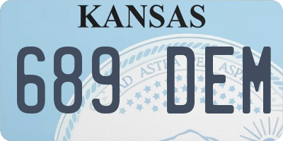 KS license plate 689DEM