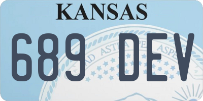 KS license plate 689DEV