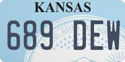 KS license plate 689DEW