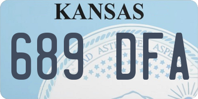 KS license plate 689DFA