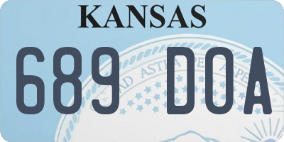 KS license plate 689DOA