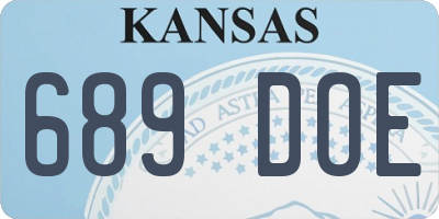 KS license plate 689DOE