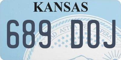 KS license plate 689DOJ