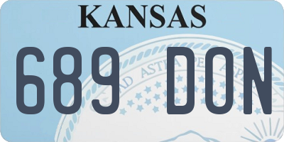 KS license plate 689DON