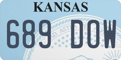 KS license plate 689DOW