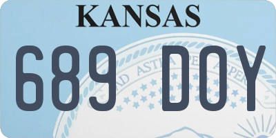 KS license plate 689DOY
