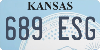 KS license plate 689ESG