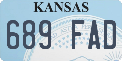 KS license plate 689FAD