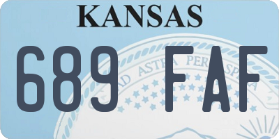 KS license plate 689FAF