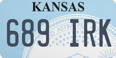 KS license plate 689IRK