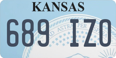KS license plate 689IZO