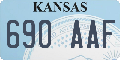 KS license plate 690AAF