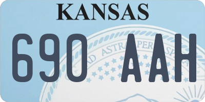 KS license plate 690AAH