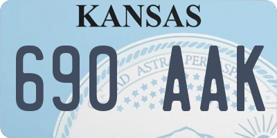 KS license plate 690AAK