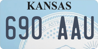 KS license plate 690AAU