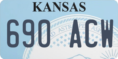 KS license plate 690ACW