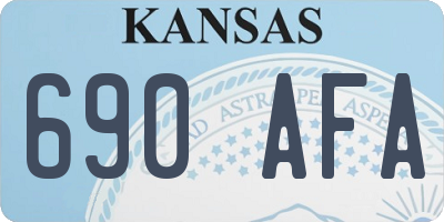 KS license plate 690AFA