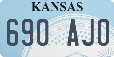 KS license plate 690AJO