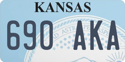 KS license plate 690AKA