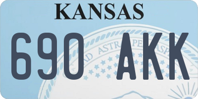 KS license plate 690AKK